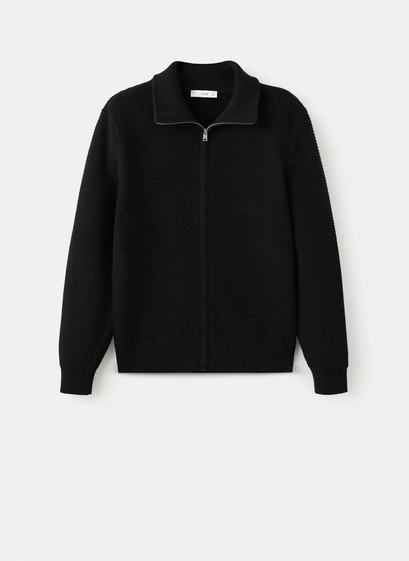 Mango Man  Structured knitted cardigan with zip for Men | Best Price UAE